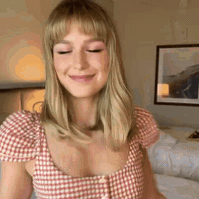 Blonde Celebrity Melissa Benoist In Plaid: Sexy And Sultry GIF