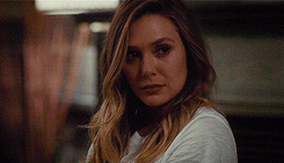 Blonde Celebrity Sexy: Elizabeth Olsen's Sultry Stare GIF