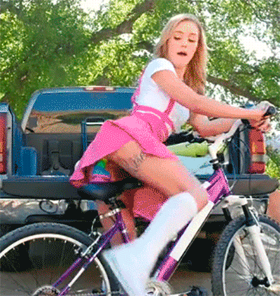 Blonde College Girl Masturbating In Public GIF