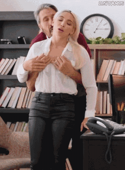 Blonde Hardcore Non-Nude: A Sizzling Office Encounter GIF