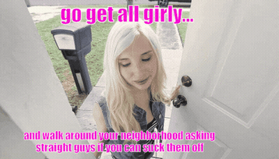 Blonde Sissy Caption: Get All Girly GIF