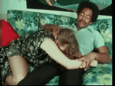 Blowjob From A Brunette Interracial Vintage Sex Goddess GIF