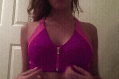 Boob Babe With Pierced Nipples GIF