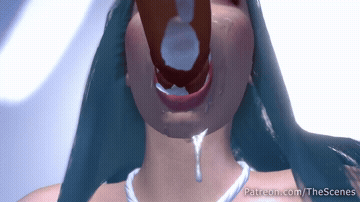 Busty Deepthroat Extreme Gagging GIF