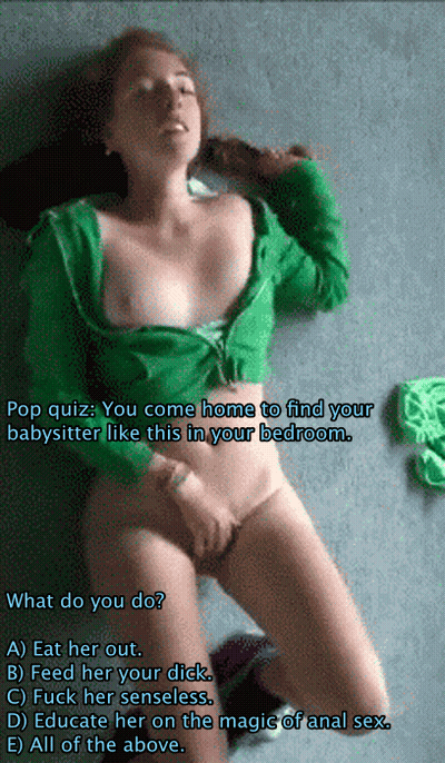 Cheating Redhead Babysitter Gets Masturbated In Bedroom GIF