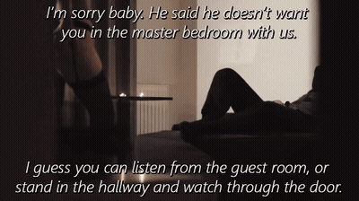 Cuckold Caption: Watch Your Wife Get Fucked By The Master Bedroom GIF