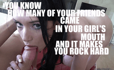 Cuckold Cumshots: How Many Of Your Friends Came In Your Girl's Mouth And It Makes You Rock Hard GIF