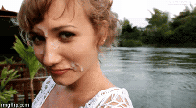 Cum Dripping Face: A Sizzling Hot Facial Cumshot GIF