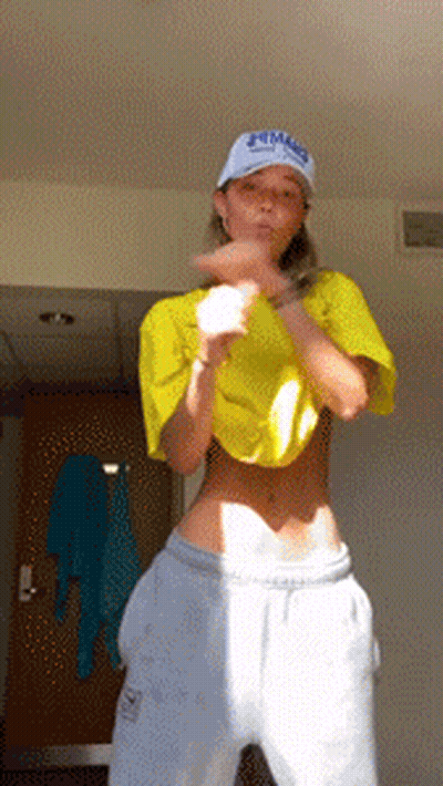Dancing Sweatpants With A Tiny Waist: A Non-Nude, Perfect Body Showcase GIF