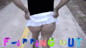 Female Flashing Skirt GIF