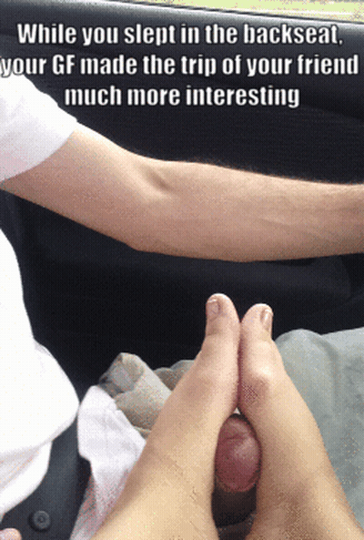 Footjob Car GIF