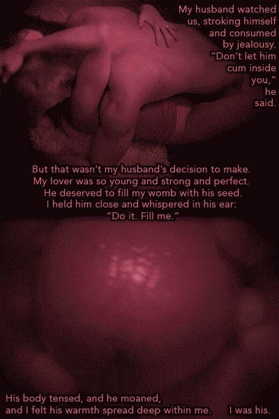 Hotwife Caption: Cuckold Jealousy - Impregnation Breeding GIF