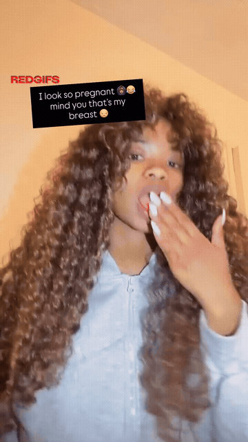 Looks Pregnant But It'S All Tit GIF