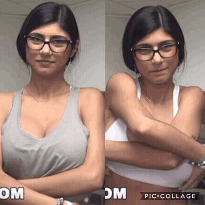 Mia Khalifa Top Removing Combo GIF