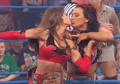 Miss Tessmacher And Tara: A Lesbian Celebrity Kiss GIF