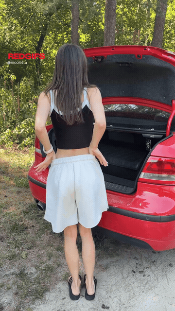 Open Wide For You At The Car Trunk GIF