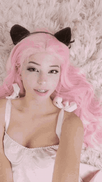 Pink Hair Celebrity Teen Non-Nude Photo Shoot GIF