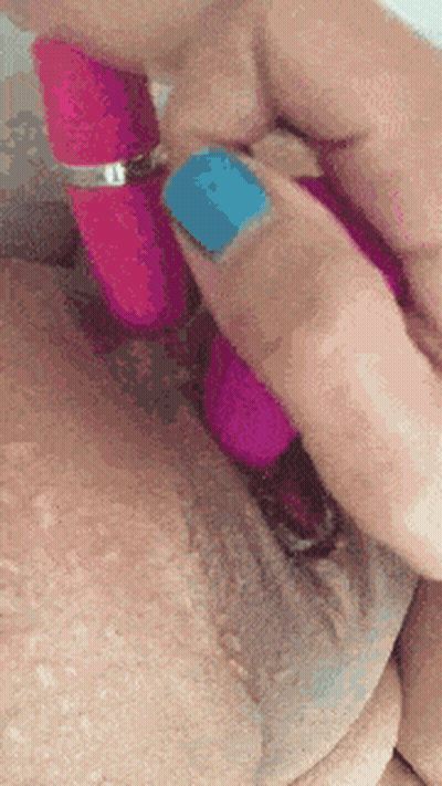 Pussy Pumpin' With A Vibrator: Double Penetration Masturbation GIF