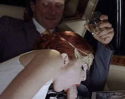 Red Head Blowjob In Car GIF