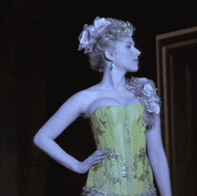 Scarlett Johansson In Yellow Lingerie: Big Tits And Blonde Celebrity GIF