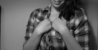 Sexy Chick's Plaid Shirt: A Tasty Tease GIF