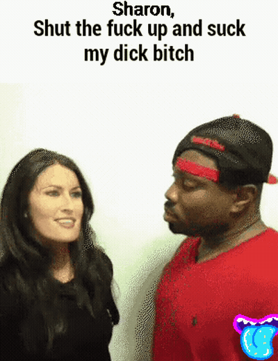 Sharon Gives A Sensational Blowjob To A Black Man GIF