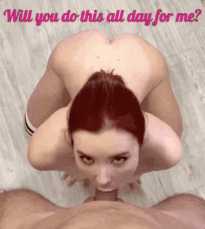 Sissy Gets A Blowjob From A Bitch GIF
