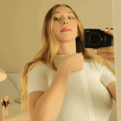 Sophia Diamond's Big Tits Blonde Celebrity Selfie GIF
