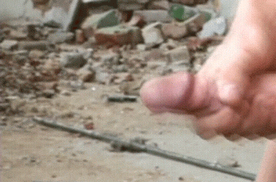 Source: That Gay GIF! — Shooting His Load Outdoors GIF