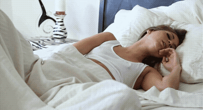 Teen Masturbation: Non-Nude Panties And White Sheets GIF