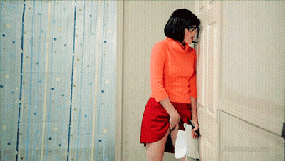 Velma Dinkley's Solo Masturbation Adventure In A Scooby Doo Cosplay GIF
